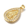 Rack Plating Brass Micro Pave Clear Cubic Zirconia Pendants KK-G500-02E-G-2