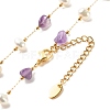 Natural Amethyst & Pearl Beaded Necklace NJEW-JN03894-03-4