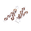 Acrylic Curb Chain Tassel Dangle Stud Earrings for Women EJEW-JE04767-06-5