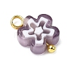 Handmade Millefiori Glass Charms PALLOY-JF04572-01-4