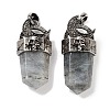 Natural Labradorite Faceted Sword Pendants G-Q163-01AS-05-1