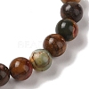 8mm Round Natural Polychrome Jasper/Picasso Stone/Picasso Jasper Braided Bead Bracelets BJEW-C067-01B-19-3