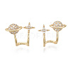 Brass Micro Pave Clear Cubic Zirconia Stud Earrings EJEW-T011-005-NF-1