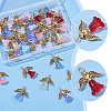40Pcs 10 Colors Glass Pendants PALLOY-AR00036-3
