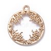 Zinc Alloy Open Back Bezel Pendants PALLOY-E577-20KCG-1