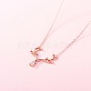 Deer Antler Cubic Zirconia Pendant Necklace for Girl Women NJEW-BB44463-A-2