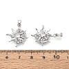 Brass Micro Pave Clear Cubic Zirconia Pendants KK-N259-08P-3