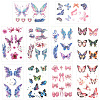 10 Sheets 10 Colors Butterfly Pattern Glitter Body Art Tattoos AJEW-SP0002-80-1