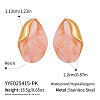 Oval 304 Stainless Steel & Resin Stud Earrings QS3167-2-1