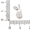 304 Stainless Steel Micro Pave Clear Cubic Zirconia Charms CU-CBAB6EC-21P-3