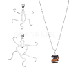 2Pcs 2 Styles Oval & Heart 925 Sterling Silver Pendant Cabochon Settings STER-NB0001-09-1