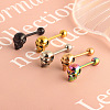 Skull 304 Stainless Steel Straight Barbell 15 Gauge Piercing Tongue Rings for Women Men FS-WG07D05-01-4
