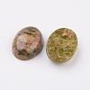 Natural Unakite Flat Back Cabochons G-G741-18x25mm-16-2