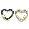 Brass Micro Pave Cubic Zirconia Screw Carabiner Lock Charms ZIRC-N039-016B-NF-2