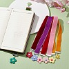 6Pcs 6 Colors Velvet Ribbon Bookmarks AJEW-JK00268-2