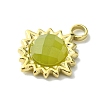 Ion Plating(IP) Real 14K Gold Plated 304 Stainless Steel with Glass Pendant FIND-Z028-33G-3