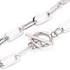 Non-Tarnish Unisex 304 Stainless Steel Paperclip Chain Necklaces NJEW-H215-02P-2