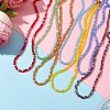 304 Stainless Steel with Glass Round Beaded Necklaces for Women NJEW-JN04684-2