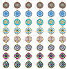 SUPERFINDINGS 48Pcs 8 Styles Printed Alloy Pendants FIND-FH0007-79-1