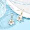 Shell Pearl Flower Dangle Earrings EJEW-JE05329-3