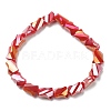 Glass Twist Rectangle Beaded Stretch Bracelet BJEW-JB09552-3