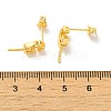 Brass Stud Earrings Findings EJEW-H128-04G-3