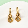 304 Stainless Steel Clear Cubic Zirconia Hoop Earrings for Women EJEW-K328-02G-3