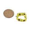 Flower Glass Stretch Rings for Women RJEW-JR00769-3