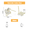 SUPERFINDINGS 24Pcs 2 Color Brass Micro Pave Clear Cubic Zirconia Stud Earring Findings KK-FH0004-79-2
