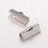 Rectangle 304 Stainless Steel Ribbon Crimp Ends STAS-L183-07-1