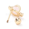 Planet Cat Eye Stud Earrings for Women EJEW-A065-02G-2