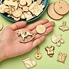 50Pcs Unfinished Wood Slices Art Pendants Chips WOOD-CJ0001-52-5