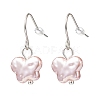 Plastic Pearl Butterfly Dangle Earrings EJEW-JE05028-03-1