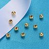 Round Real 18K Gold Plated 925 Sterling Silver Crimp Beads STER-K015-H153-3mm-G-3
