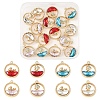 16Pcs 8 Styles Alloy Glass Pendants FIND-YW0012-88-1