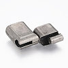 304 Stainless Steel Magnetic Clasps with Glue-in Ends X-STAS-F130-16AS-2