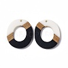 Opaque Resin & Walnut Wood Pendants RESI-M027-01F-1