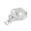 Platinum Plated Brass Pendant Cabochon Settings KK-Q776-01P-06-3