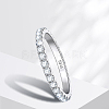 Rhodium Plated 925 Sterling Silver Moissanite Finger Rings for Women WG76D6D-07-1