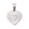 304 Stainless Steel Heart Pendants LS-STAS-R162-01P-04-1
