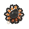 Halloween Gothic Glass Seed Beaded & Synthetic Turquoise Pendants PALLOY-MZ01428-01-2