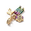 Rack Plating Brass Clear Cubic Zirconia European Dangle Charms KK-Q017-36G-2