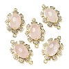 Natural Rose Quartz Faceted Oval Connector Charms G-G181-06G-10-1