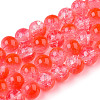 Transparent Crackle Baking Paint Glass Beads Strands DGLA-T003-01B-12-1