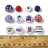 75Pcs 12 Styles Independence Day Theme Wood European Beads WOOD-FS0001-22-5