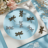 Tibetan Style Alloy Pendant Cabochon Settings with Transparent Glass Cabochons DIY-GO0002-31B-4