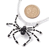 Halloween Spider Pendant Necklaces NJEW-TA00147-02-3