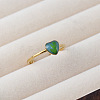 Adjustable 304 Stainless Steel & Resin & Dried Flower Cuff Open Rings FS-WGEFF9F-02-1