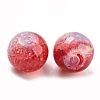 Transparent Spray Painting Crackle Glass Beads GLAA-L046-01A-13-2