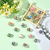 20Pcs Lantern-Shaped Striped Pattern Resin Rhinestone Beads KK-YW0003-92-4